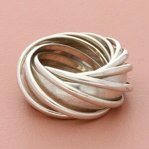 sterling silver unique rolling bands ring size 5.5
